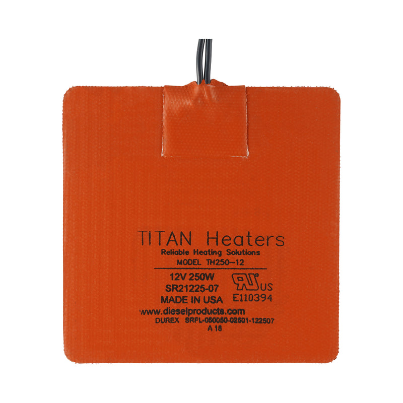 Titan Engine Oil Pan Heater Pad – 12V DC – 250W – 5″ × 5″