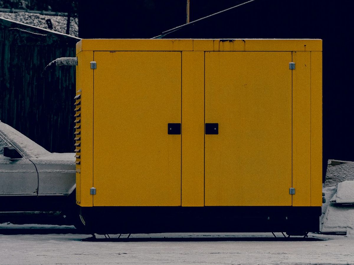Generator enclosure in the snow