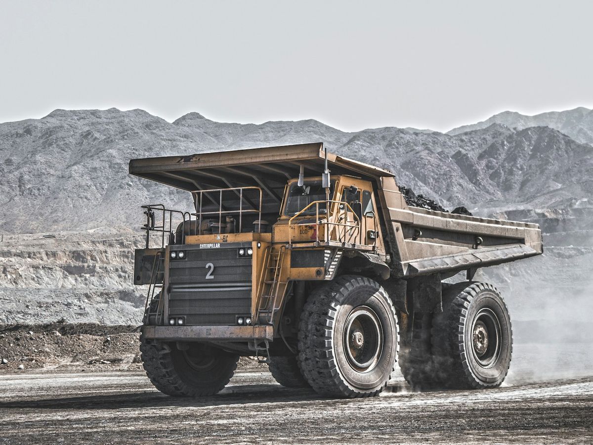 Haul truck on a mine road